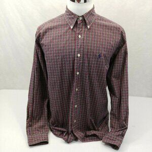 Ralph Lauren Classic Fit Plaid Cool Cotton L/S Button Down Pony Shirt Mens L